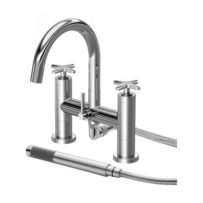 Nuie Aztec Bath Shower Mixer Contemporary Chrome Brass 319x230x50mm - JJ Building Materials