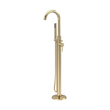 Nuie Aztec Tec Floor Standing Bath Shower Mixer Contemporary Brushed Brass Brass,plastic 1200x200x345mm - JJ Building Materials