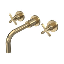 Nuie Aztec Wall Mounted Basin Mixer Contemporary Brushed Brass Brass 113x255x220mm - JJ Building Materials
