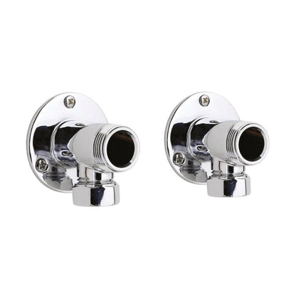 Nuie Backplate Elbow Unions Contemporary Chrome Brass 55x55x51mm - JJ Building Materials