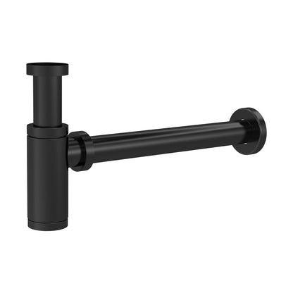 Nuie Basin Accessories Minimalist Bottle Trap Contemporary Black Brass 115x70x51mm - JJ Building Materials