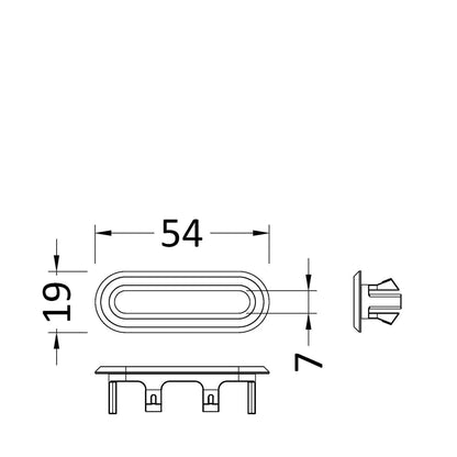 Nuie Basin Accessories Oval Brushed Brass Overflow Cover Contemporary ABS 26x50x10mm - JJ Building Materials