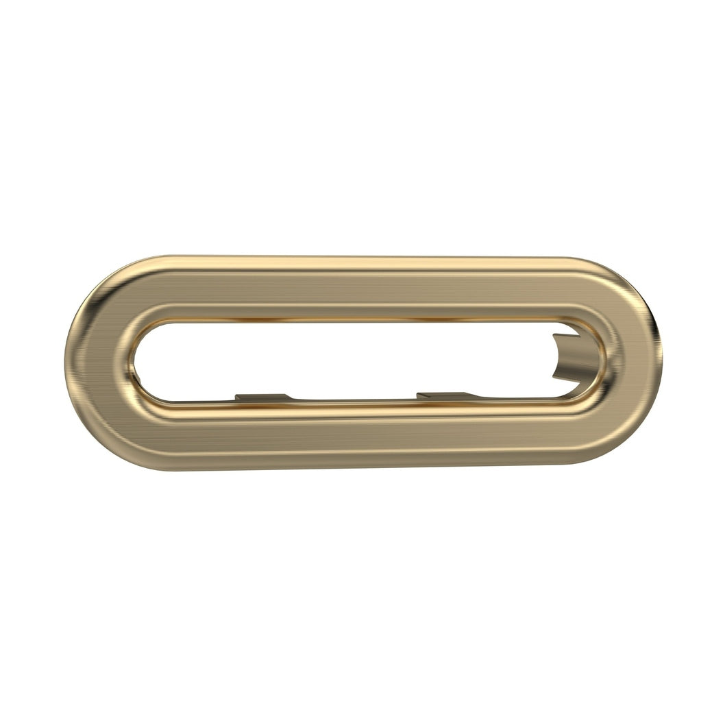 Nuie Basin Accessories Oval Brushed Brass Overflow Cover Contemporary ABS 26x50x10mm - JJ Building Materials