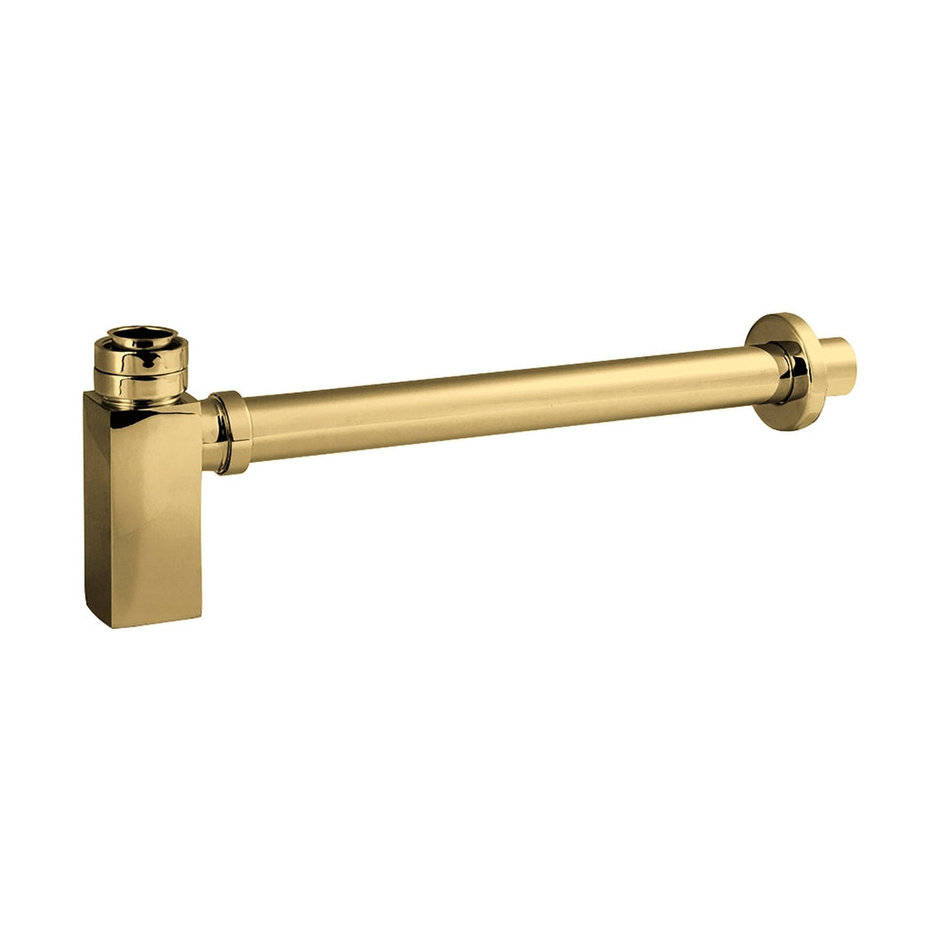 Nuie Basin Accessories Square Bottle Trap & Extention Tube Contemporary Brushed Brass Brass 182x70x70mm - JJ Building Materials