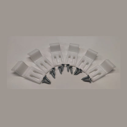 Nuie Bath Panel Clips Contemporary White ABS 50x25x5mm - JJ Building Materials