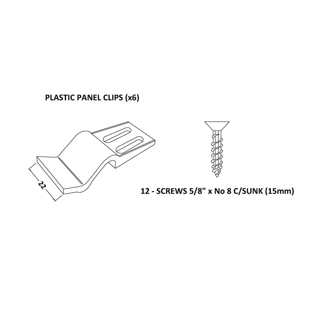 Nuie Bath Panel Clips Contemporary White ABS 50x25x5mm - JJ Building Materials