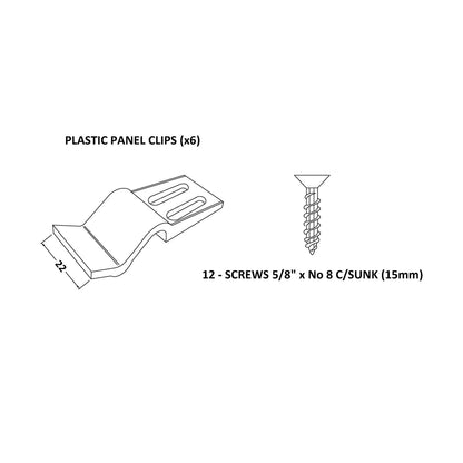 Nuie Bath Panel Clips Contemporary White ABS 50x25x5mm - JJ Building Materials