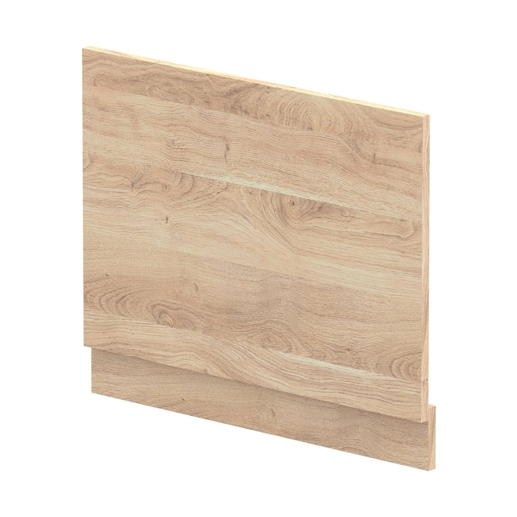 Nuie Bath Panels 700mm Bath End Panel Contemporary Bleached Oak MFC Textured Woodgrain 560x680x36mm - JJ Building Materials