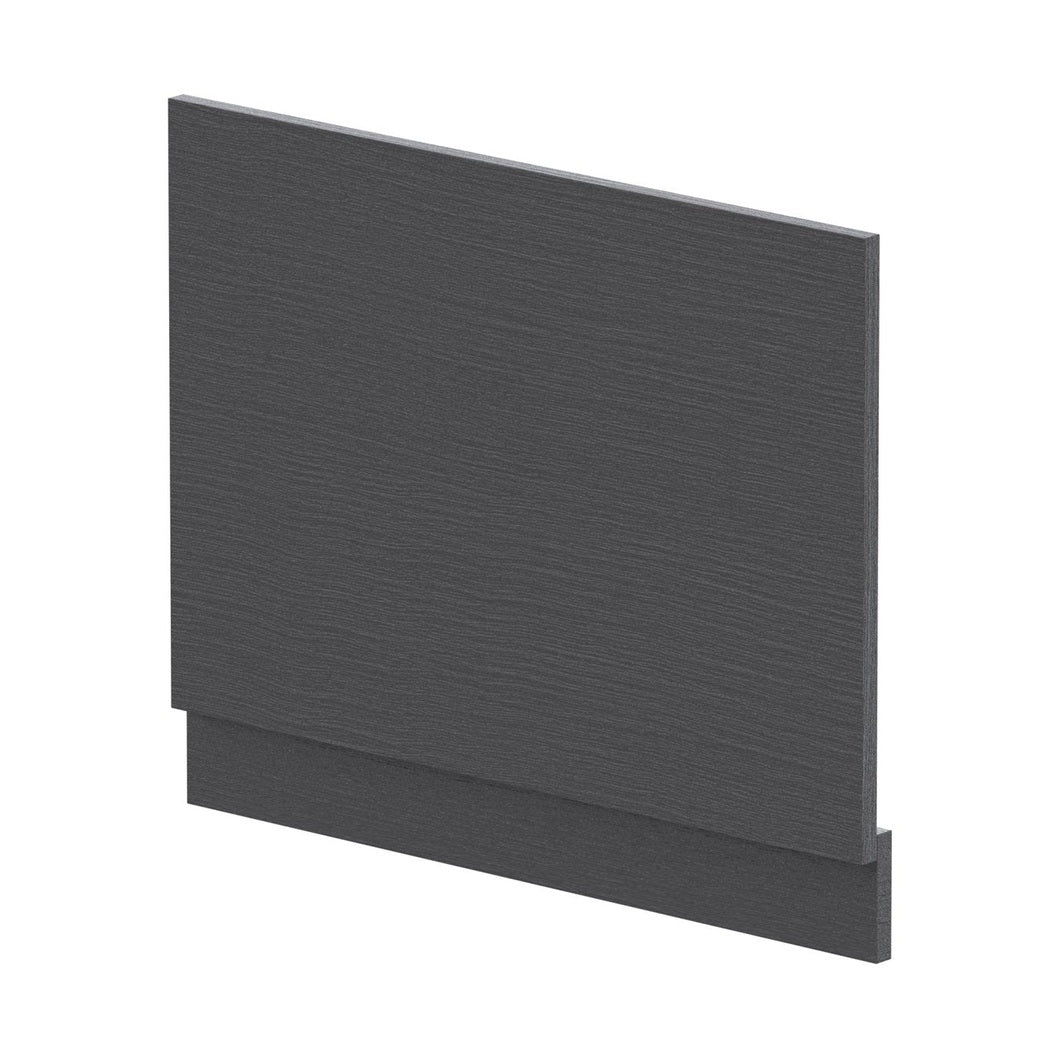 Nuie Bath Panels 700mm Bath End Panel Contemporary Graphite Grey Woodgrain MFC Textured Woodgrain 560x680x36mm - JJ Building Materials
