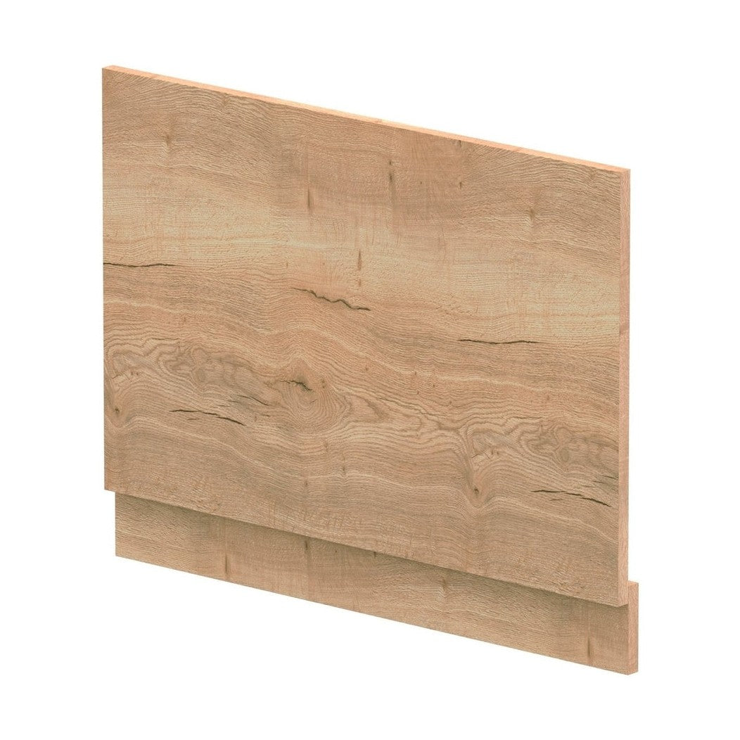 Nuie Bath Panels 750mm Bath End Panel & Plinth Contemporary Autumn Oak MFC Textured Woodgrain 560x730x36mm - JJ Building Materials