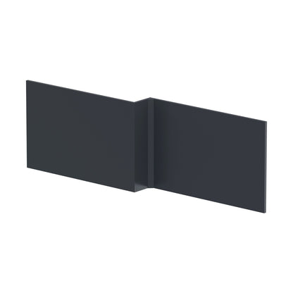 Nuie Bath Panels Shower Bath Front Panel (1700mm) Contemporary Soft Black MDF Painted Matt 540x1698x163mm - JJ Building Materials