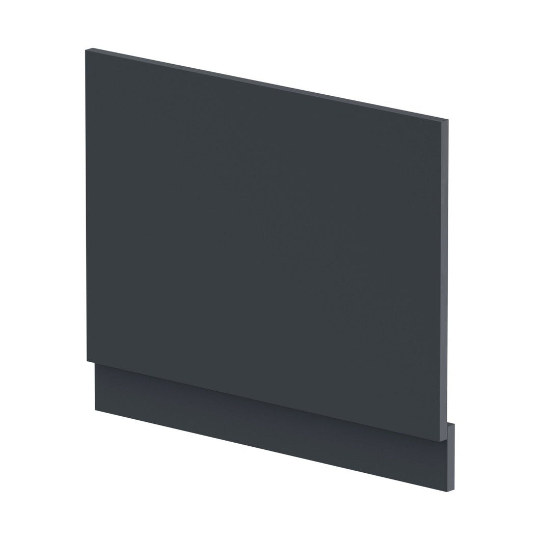 Nuie Bath Panels Straight End Panel & Plinth (700mm) Contemporary Soft Black MDF Painted Matt 560x680x36mm - JJ Building Materials