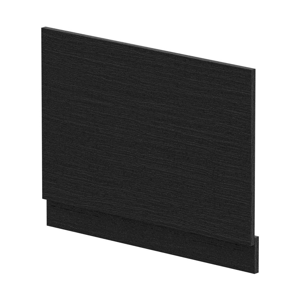 Nuie Bath Panels Straight End Panel & Plinth (750mm) Contemporary Charcoal Black MFC Textured Woodgrain 560x730x36mm - JJ Building Materials