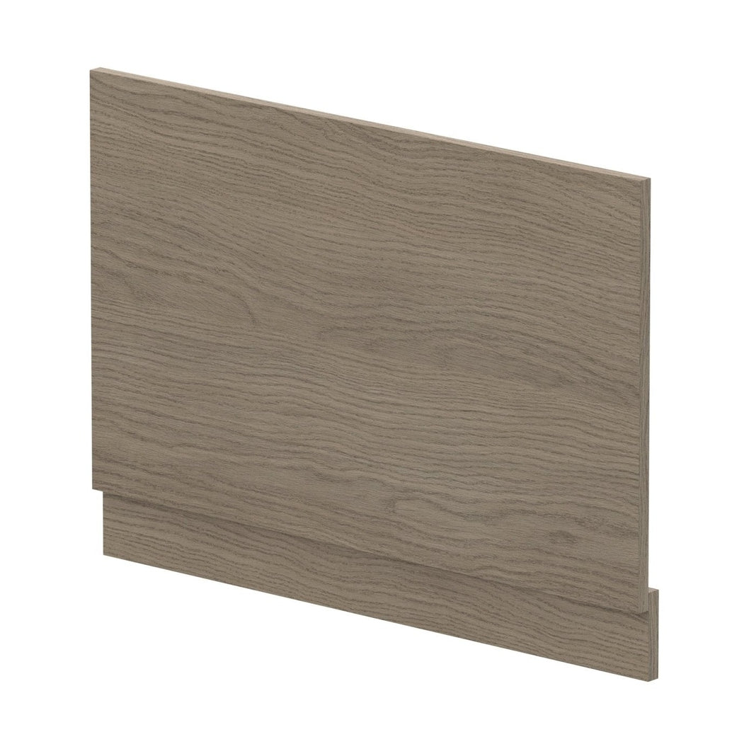 Nuie Bath Panels Straight End Panel & Plinth (800mm) Contemporary Solace Oak MFC Textured Woodgrain 560x780x36mm - JJ Building Materials