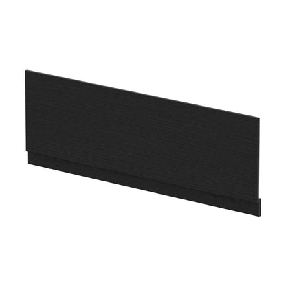 Nuie Bath Panels Straight Front Panel & Plinth (1700mm) Contemporary Charcoal Black MFC Textured Woodgrain 560x1695x36mm - JJ Building Materials