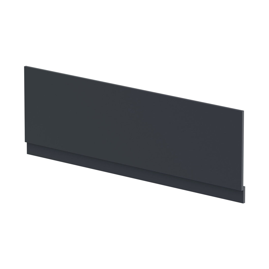 Nuie Bath Panels Straight Front Panel & Plinth (1700mm) Contemporary Soft Black MDF Painted Matt 560x1695x36mm - JJ Building Materials