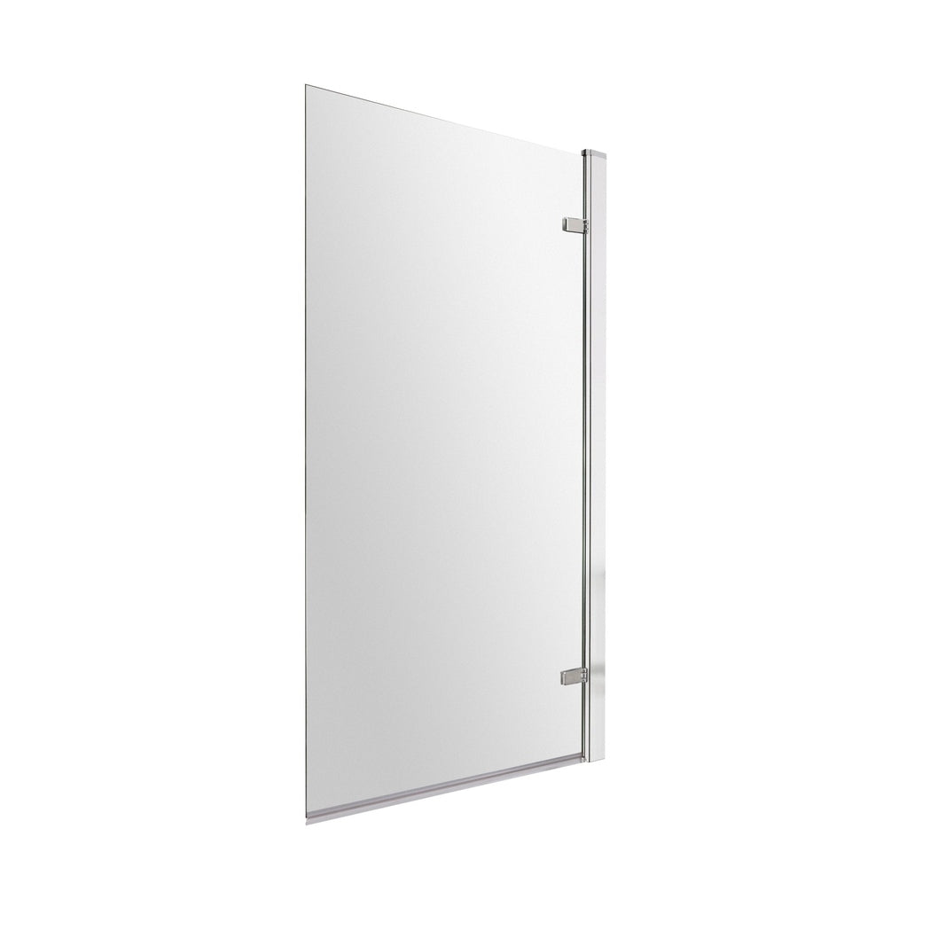 Nuie Bath Screens Square Hinged Bath Screen - 8mm Traditional Chrome Aluminium 1520x830x24mm - JJ Building Materials