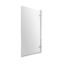 Nuie Bath Screens Square Hinged Bath Screen - 8mm Traditional Chrome Aluminium 1520x830x24mm - JJ Building Materials