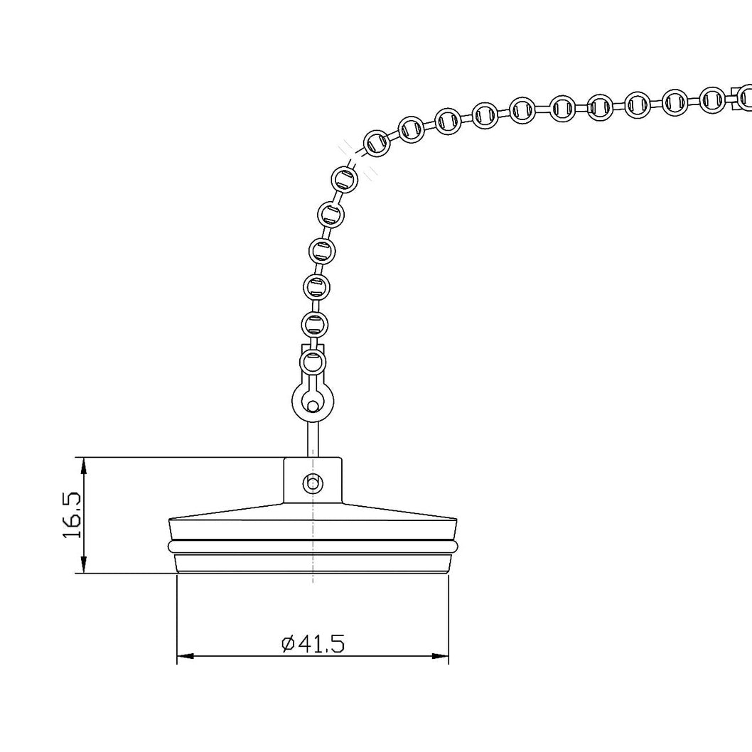 Nuie Bath Wastes And Extras Bath Plug And Chain Contemporary Chrome Brass 42x42x17mm - JJ Building Materials