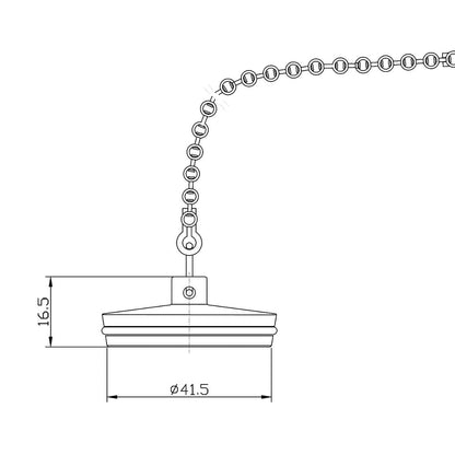 Nuie Bath Wastes And Extras Bath Plug And Chain Contemporary Chrome Brass 42x42x17mm - JJ Building Materials