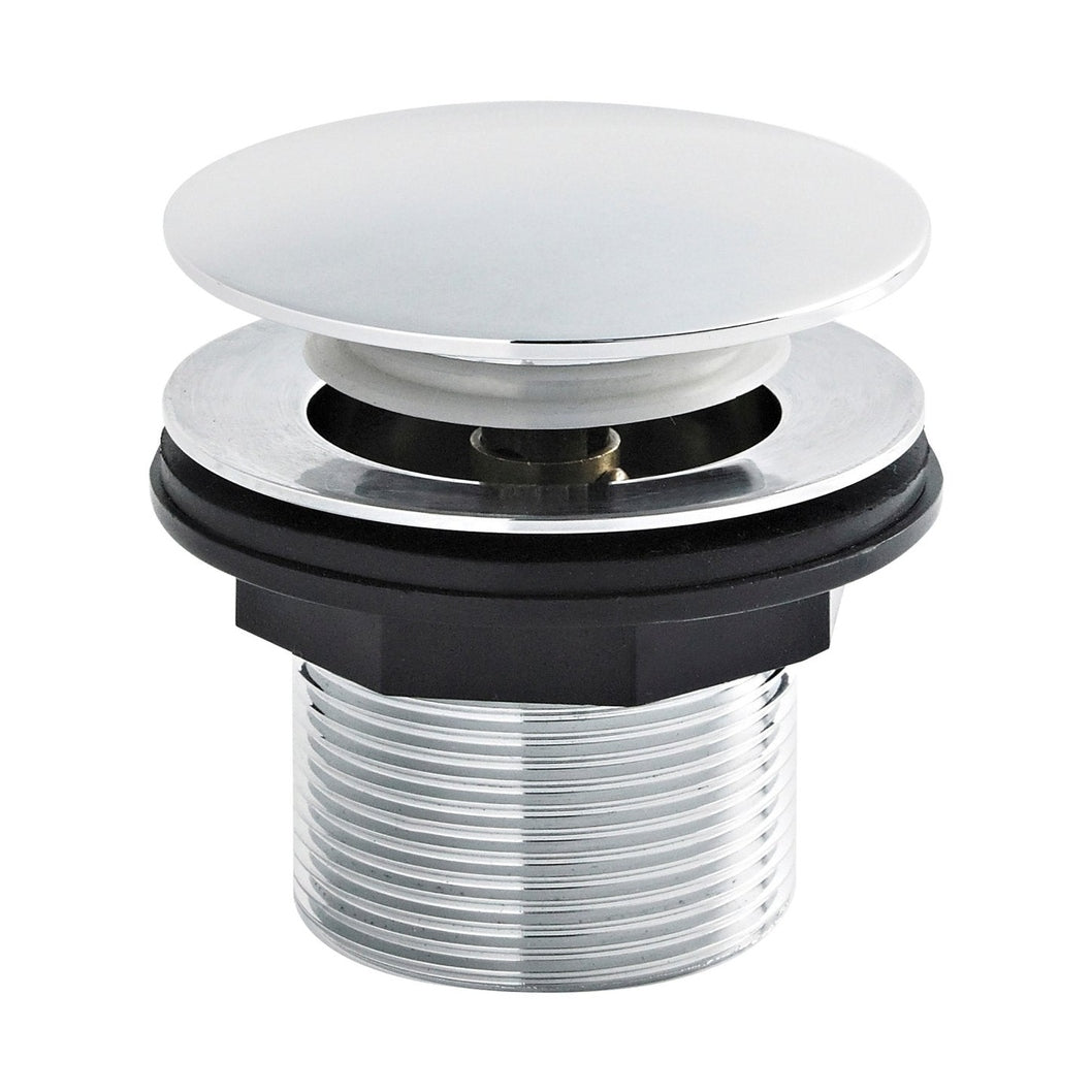 Nuie Bath Wastes And Extras Push Button Bath Waste Contemporary Chrome Brass 64x70x70mm - JJ Building Materials