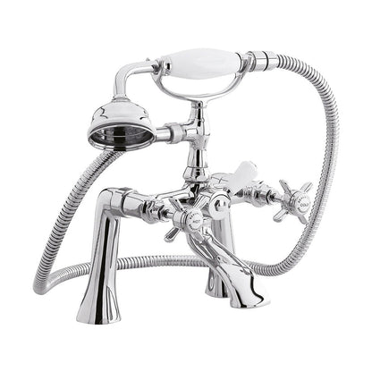 Nuie Beaumont 1/2" Bath Shower Mixer Traditional Chrome Brass 282x220x165mm - JJ Building Materials