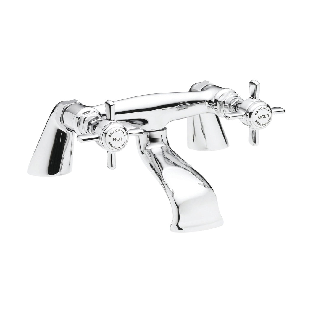 Nuie Beaumont Bath Filler Traditional Chrome Brass 100x220x180mm - JJ Building Materials