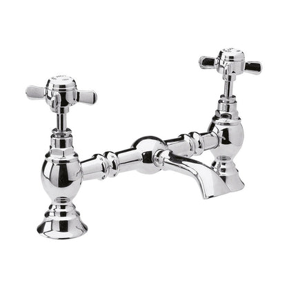 Nuie Beaumont Luxury Basin Mixer Traditional Chrome Brass 140x40x240mm - JJ Building Materials
