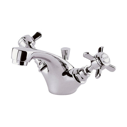Nuie Beaumont Mono Basin Mixer Traditional Chrome Brass 105x50x155mm - JJ Building Materials