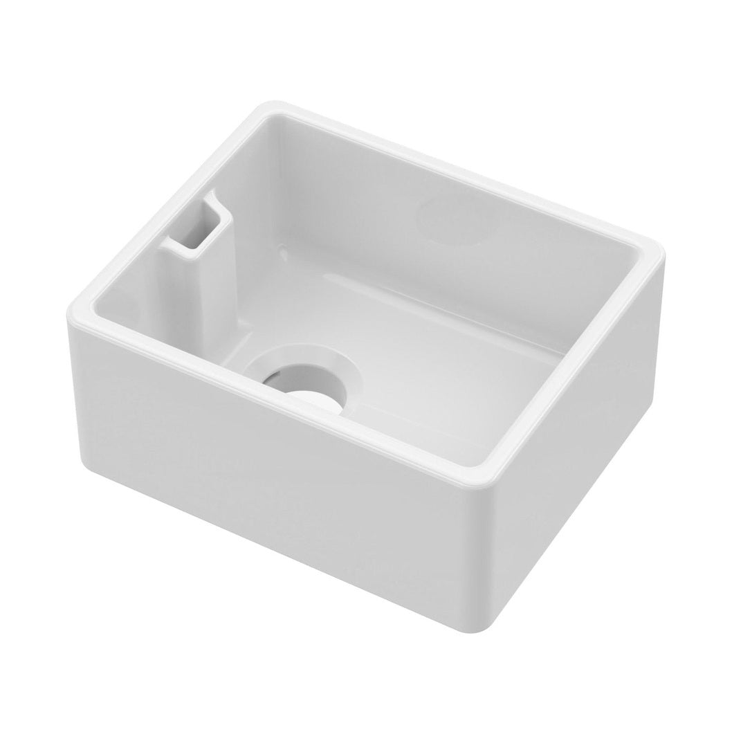Nuie Belfast Sink 460x380x205 Traditional White Fireclay 205x460x380mm - JJ Building Materials