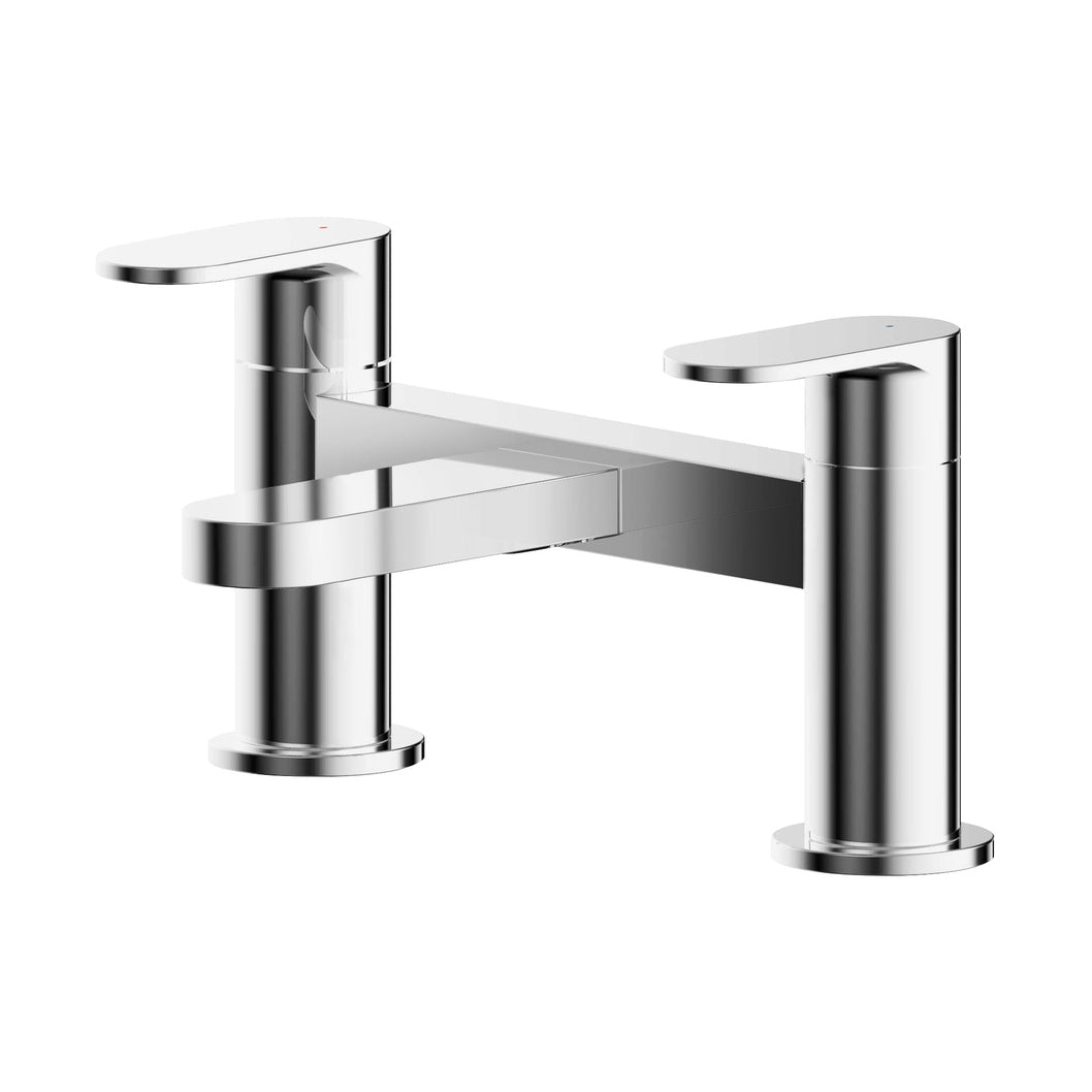 Nuie Binsey Deck Mounted Bath Filler Contemporary Chrome Brass 120x215x142mm - JJ Building Materials