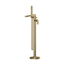 Nuie Binsey Freestanding Bath Shower Mixer With Kit Contemporary Brushed Brass ABS,brass 880x200x360mm - JJ Building Materials