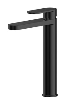 Nuie Binsey High Rise Mono Basin Mixer Contemporary Matt Black Brass 290x52x187mm - JJ Building Materials