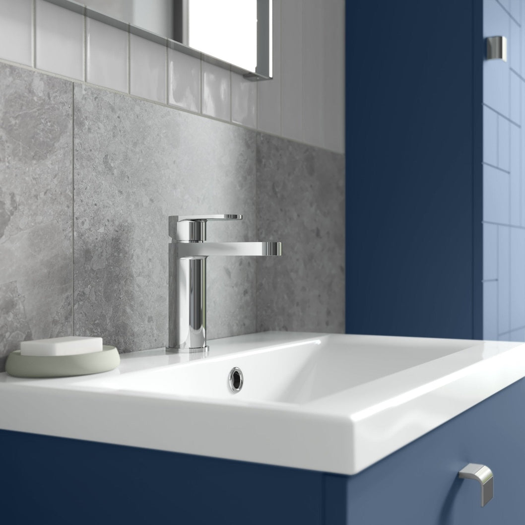 Nuie Binsey Mono Basin Mixer With Push Button Waste Contemporary Chrome Brass,plastic 160x52x147mm - JJ Building Materials