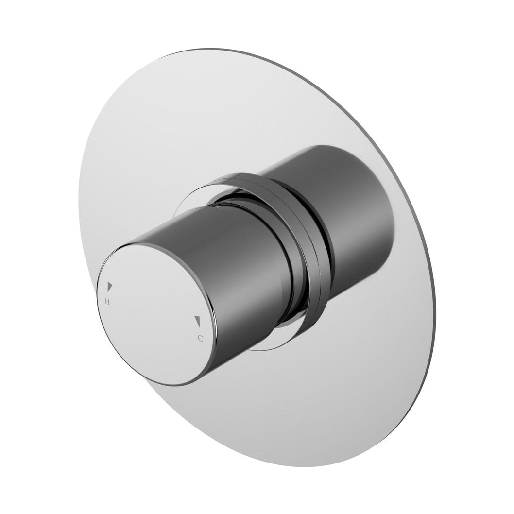 Nuie Binsey Thermostatic Temperature Control Valve Contemporary Chrome Brass ABS 125x125x135mm - JJ Building Materials