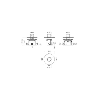 Nuie Binsey Thermostatic Temperature Control Valve Contemporary Chrome Brass ABS 125x125x135mm - JJ Building Materials