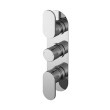 Nuie Binsey Triple Thermostatic Valve With Diverter Contemporary Chrome Brass ABS 280x95x136mm - JJ Building Materials