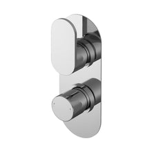 Nuie Binsey Twin Thermostatic Valve With Diverter Contemporary Chrome Brass ABS 215x80x136mm - JJ Building Materials