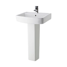 Nuie Bliss 520mm Basin & Pedestal Contemporary White Vitreous China 820x520x420mm - JJ Building Materials