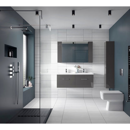 Nuie Bliss Back To Wall Pan Contemporary White Vitreous China 400x350x520mm - JJ Building Materials