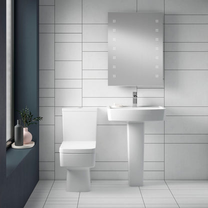 Nuie Bliss Semi Flush To Wall Wc Contemporary White Vitreous China 785x374x610mm - JJ Building Materials
