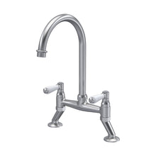 Nuie Bridge Sink Mixer Lever Traditional Brushed Nickel Brass 510x235x200mm - JJ Building Materials
