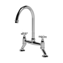 Nuie Bridge Sink Mixer Traditional Chrome Brass 510x235x200mm - JJ Building Materials