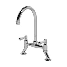 Nuie Bridge Sink Mixer With Topaz Lever Traditional Chrome Brass 510x235x200mm - JJ Building Materials