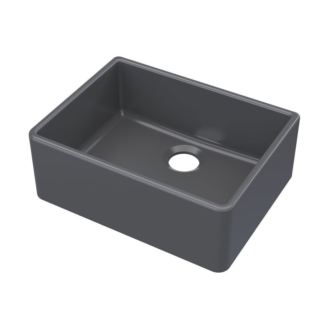 Nuie Butler Sink 595x450x220 Traditional Soft Black Fireclay 220x595x450mm - JJ Building Materials