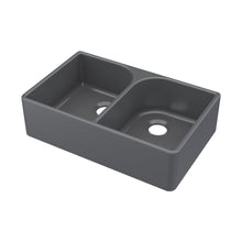 Nuie Butler Sink Flush Weir 795x500x220 Traditional Soft Black Fireclay 220x795x500mm - JJ Building Materials