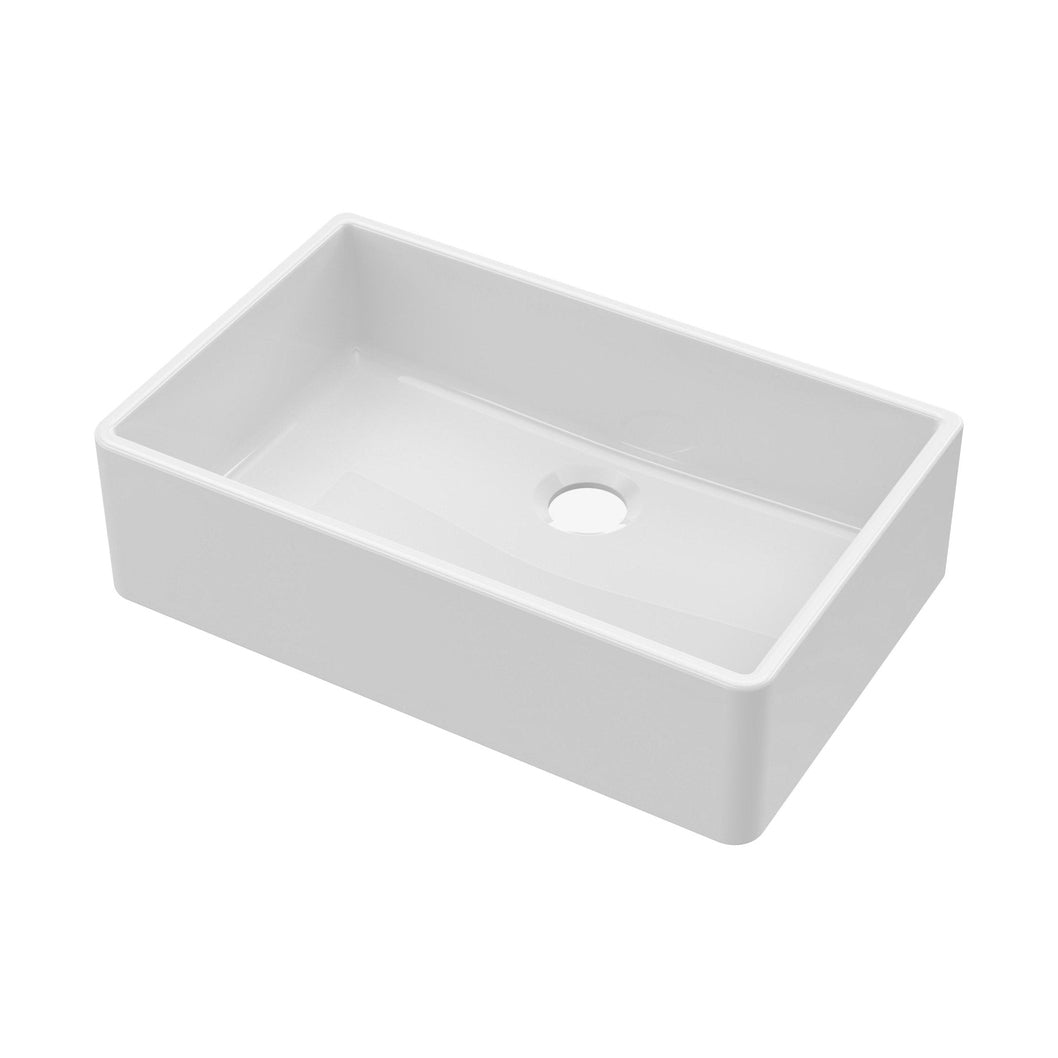 Nuie Butler Sink With Central Waste 795x500x220 Traditional White Fireclay 220x795x500mm - JJ Building Materials