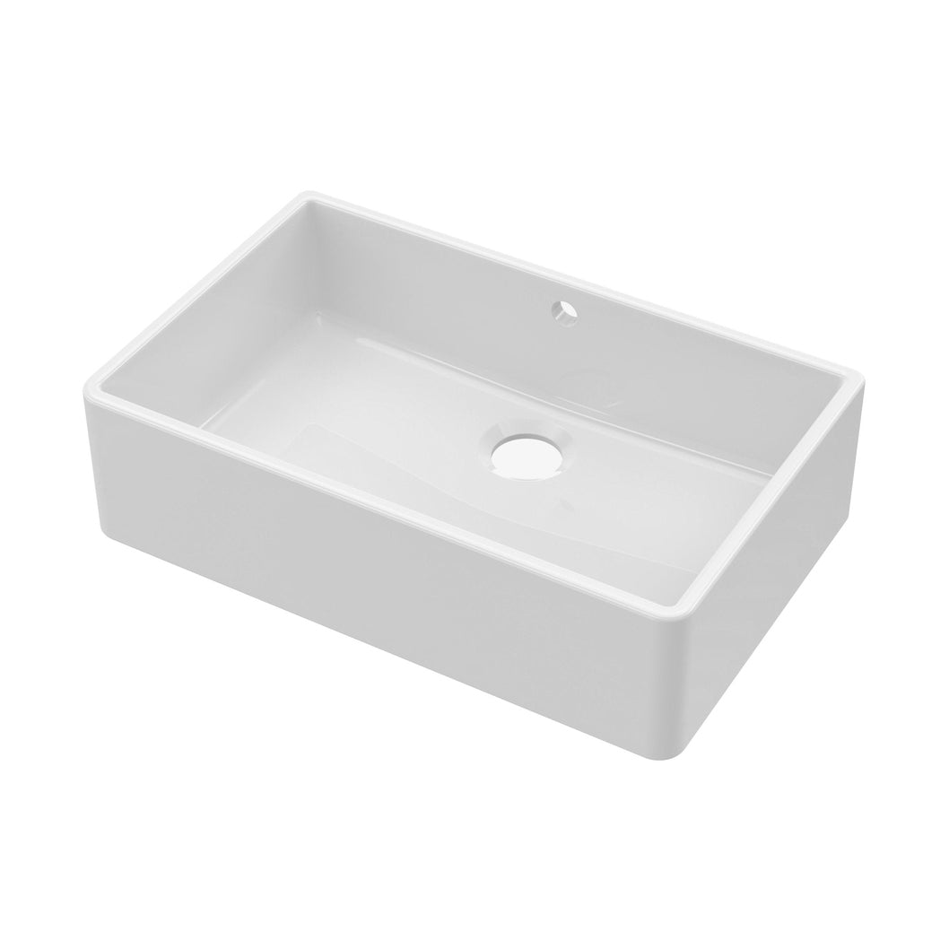 Nuie Butler Sink With Central Waste And Overflow 795x500x220 Traditional White Fireclay 220x795x500mm - JJ Building Materials