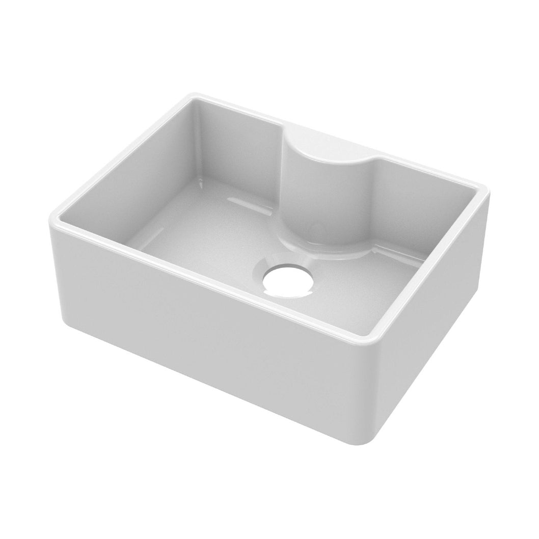 Nuie Butler Sink With Central Waste And Tap Ledge 595x450x220 Traditional White Fireclay 220x595x450mm - JJ Building Materials