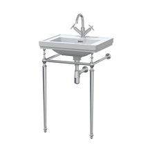Nuie Carlton 500mm 1th Basin With Traditional Stand White Vitreous China 816x531x442mm - JJ Building Materials